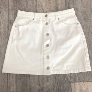 White button up mini skirt